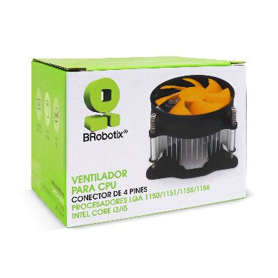 BRobotix 963005 sistema de refrigeración de computadora Procesador Enfriador de aire 9 cm Aluminio, Negro, Naranja
