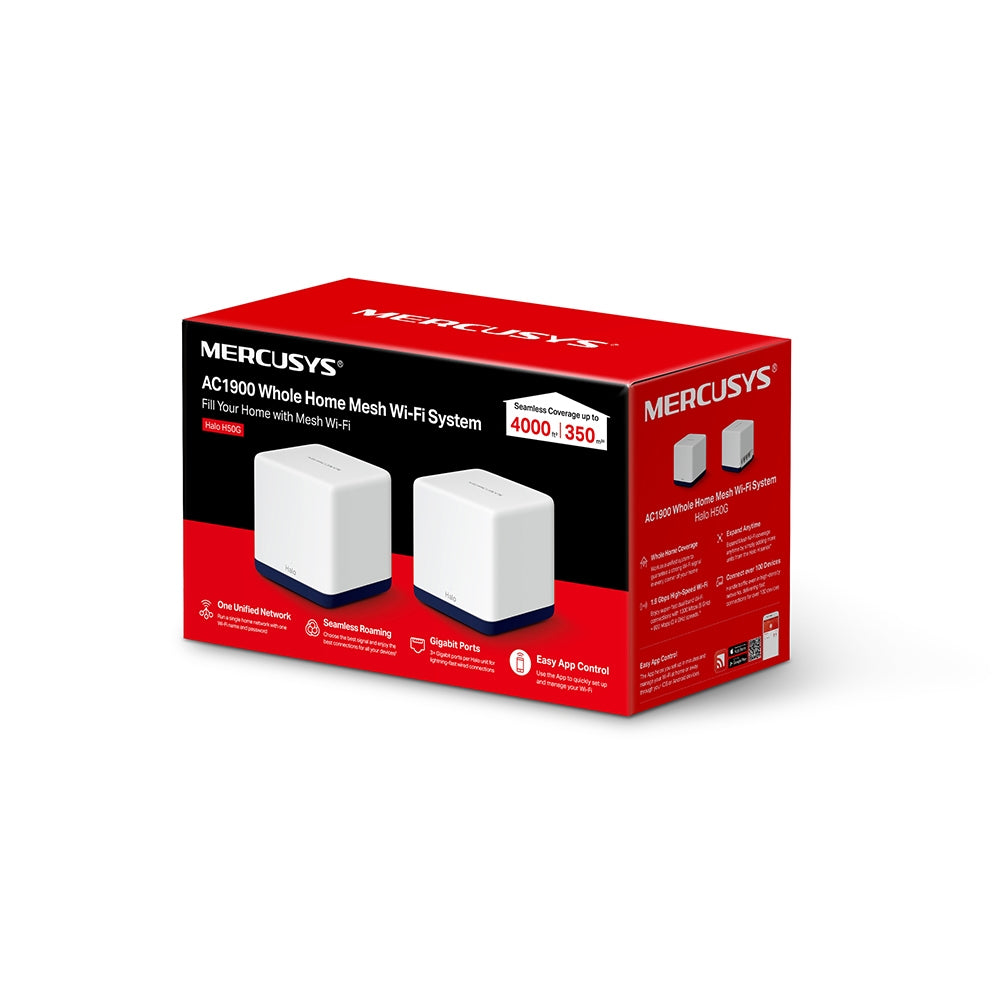 Mercusys Halo H50G (2-pack) Doble banda (2,4 GHz / 5 GHz) Wi-Fi 5 (802.11ac) Blanco 3 Interno