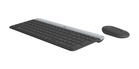 Kit Teclado y Mouse Logitech MK470 Inalámbricos Ultra Delgados Color Negro