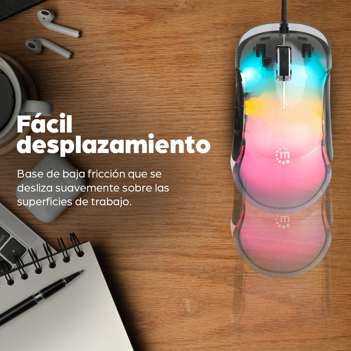 Mouse Optico Manhattan Gaming 7 botones USB Cableado