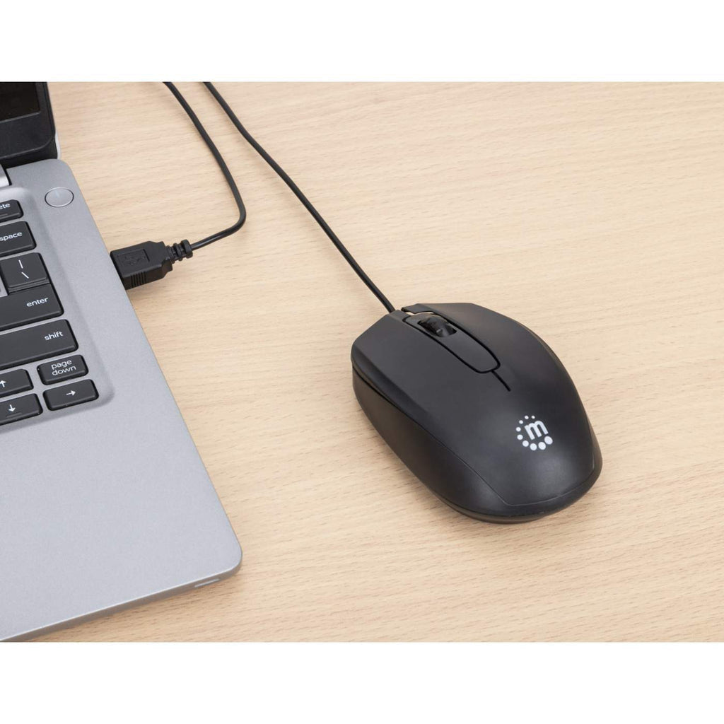 Manhattan 190190 ratón Oficina Ambidiestro USB tipo A 1000 DPI
