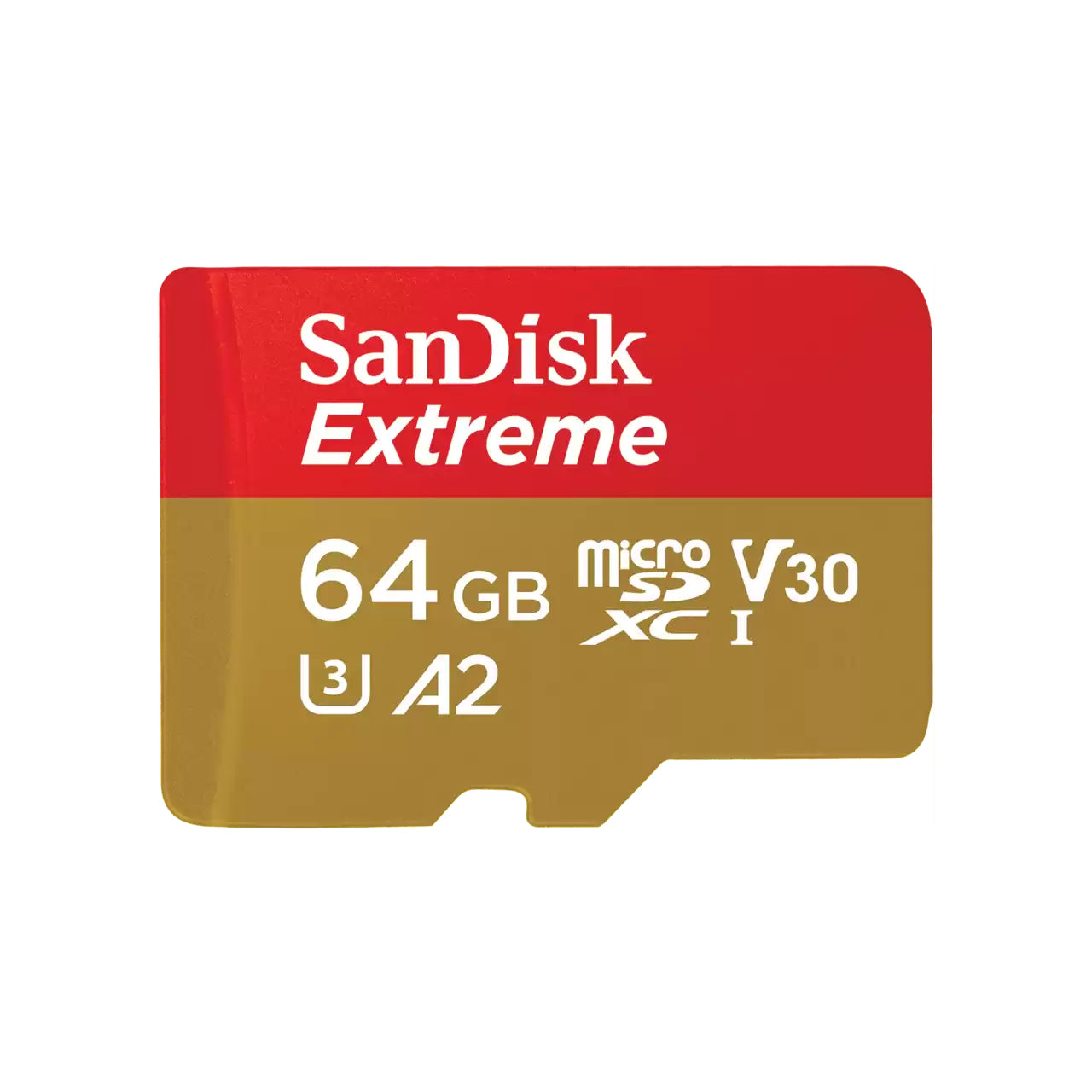 Memoria Micro SD Extreme SanDisk64GB SDXC UHS-I Clase 10 C/Adaptador Rojo/Dorado SDSQXAH-064G-GN6MA