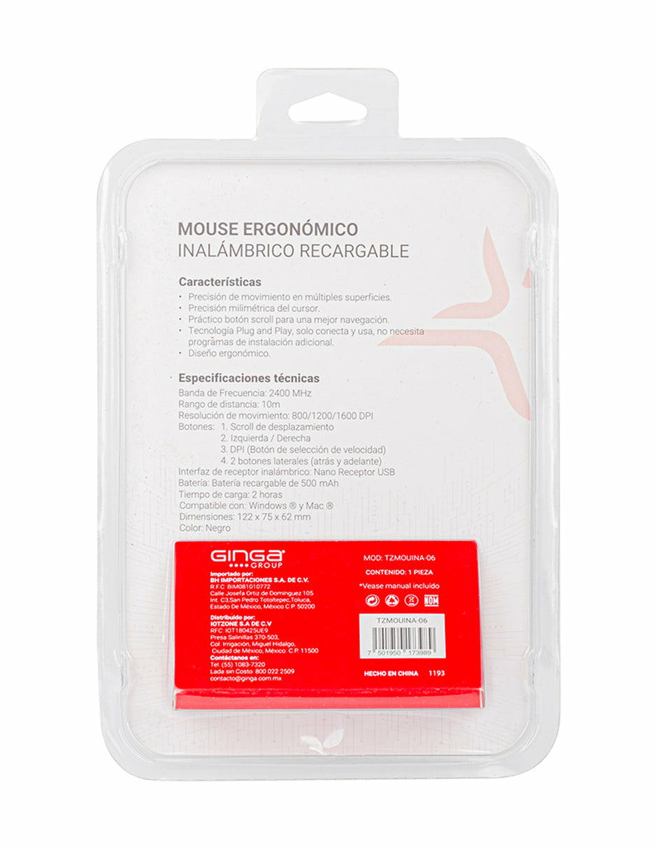 TechZone TZMOUINA-06 ratón Oficina RF inalámbrico + bluetooth Óptico 1600 DPI