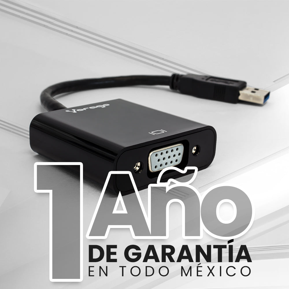 Convertidor Vorago ADP-200 USB 3.0 a VGA FHD Color Negro