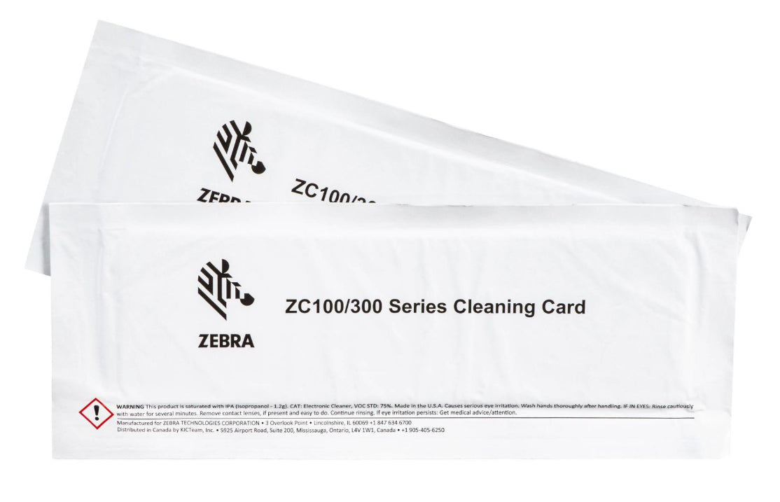 Kit de Limpieza Zebra para ZC100/ZC300 Incluye 2 Tarjetas