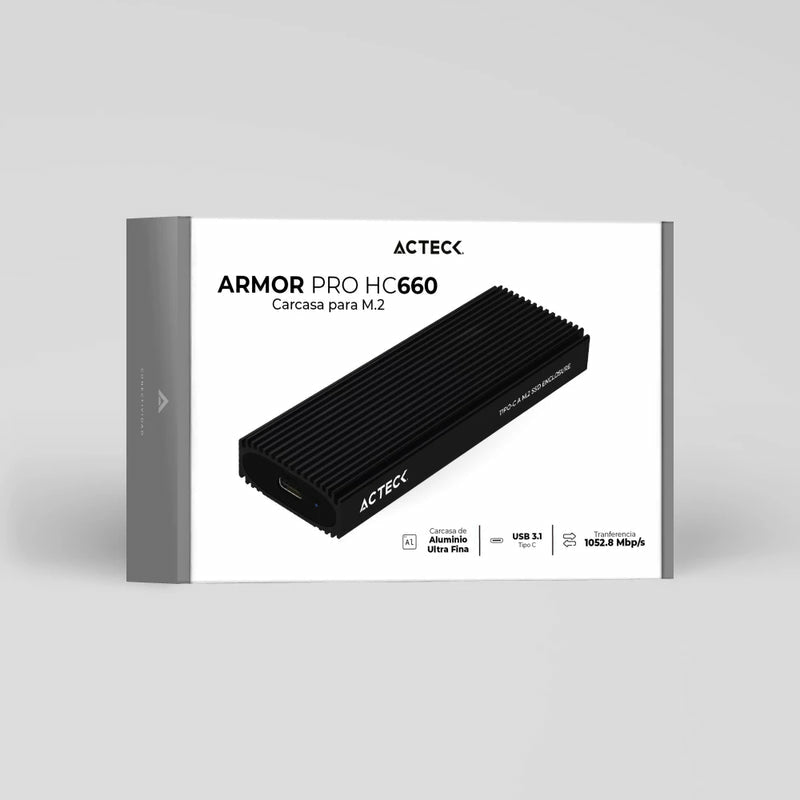 Enclosure Acteck SSD M.2 Armor Pro HC660 / Aluminio Elite Negro