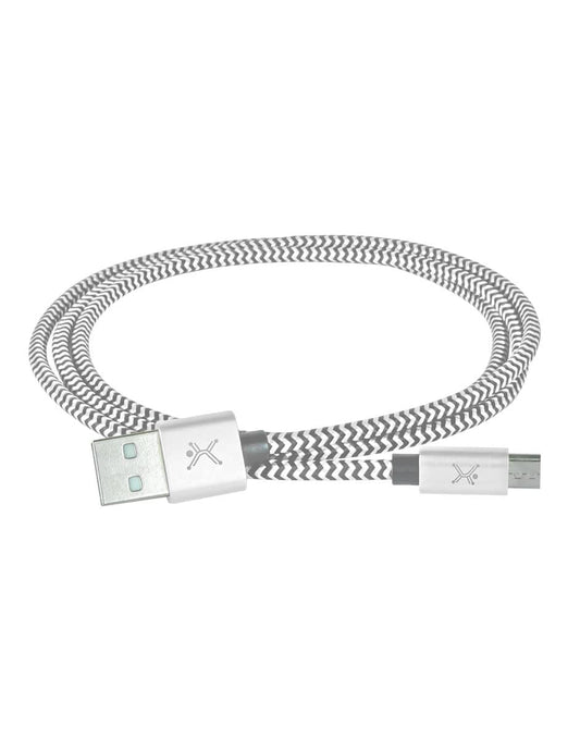Cable USB Perfect Choice Tipo A a Micro Trenzado 1m Color Gris