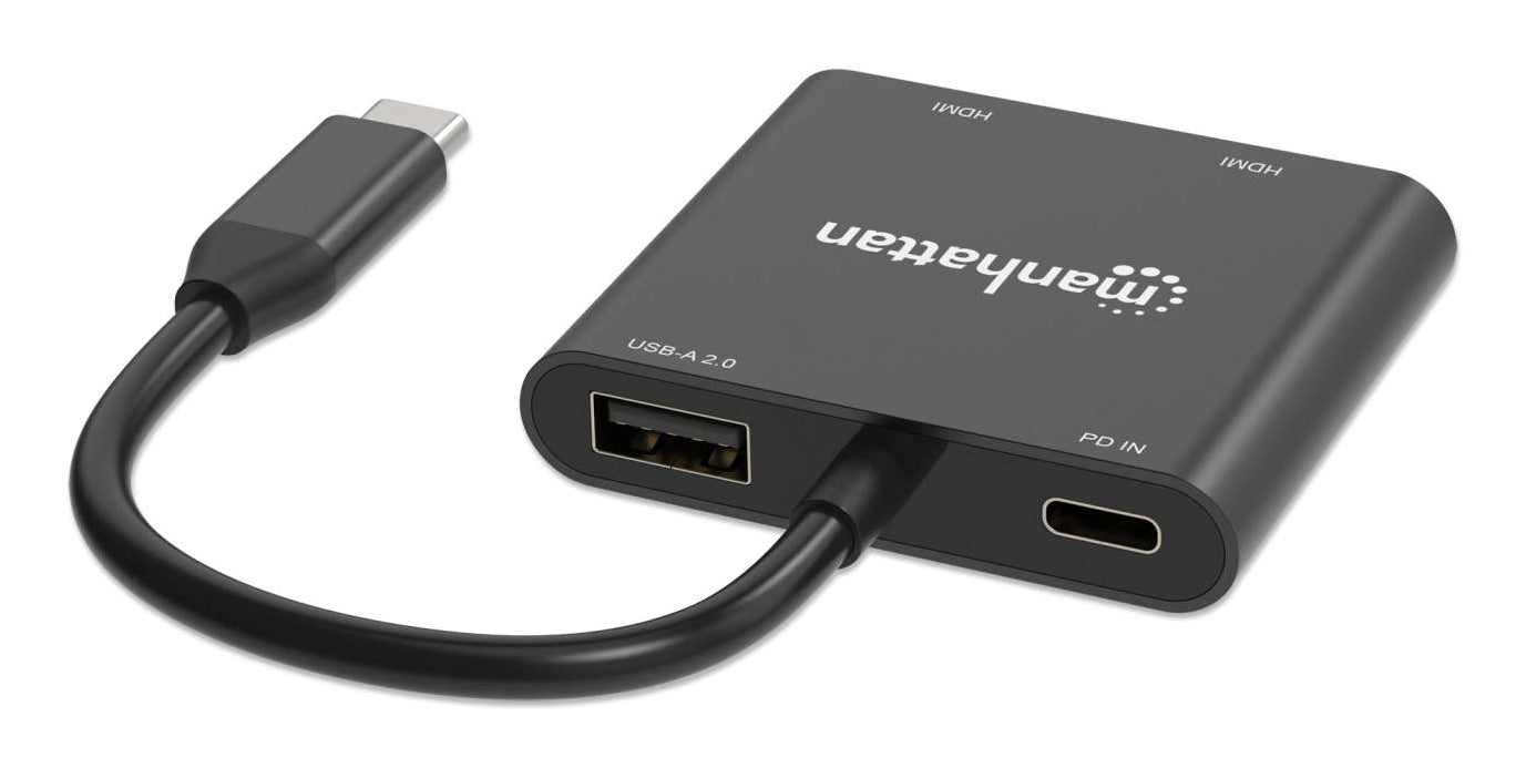 Convertidor USB-C Manhattan a HDMI 2 puertos 4K - MST