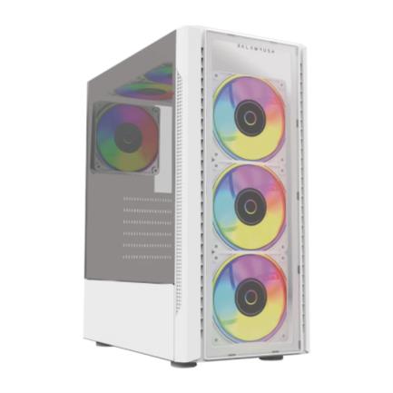 Gabinete Gamer Media Torre DragonFly Crystal GM745 Panel Izq Cristal + Frente Cristal / Azender Blanco
