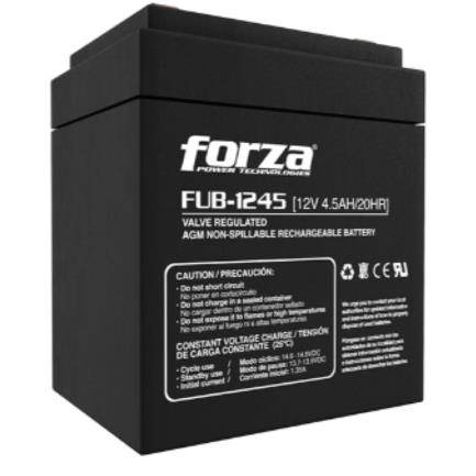 Batería Forza FUB-1245 Sellada de Plomo-Ácido Recargable 12V 4.5Ah AGM Sin Mantenimiento Negro