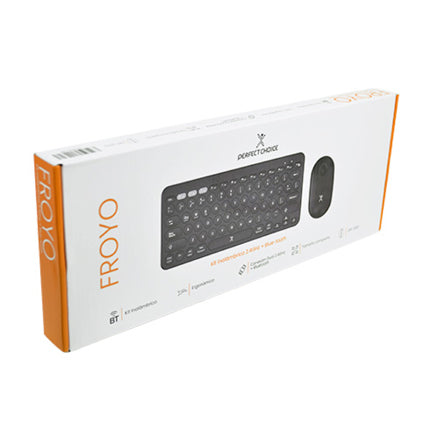 Kit Perfect Choice de Teclado y Mouse Inalámbrico Ergonómico 1000 dpi Froyo Color Negro