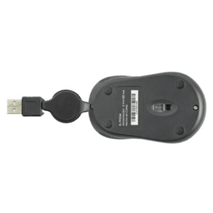 Mini Mouse Easy Line Óptico Retráctil Alámbrico 1000dpi Color Negro