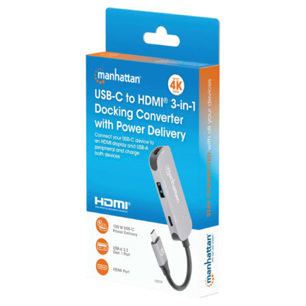Docking Manhattan USB-C 3 Ptos HDMI/USB-A/USB-C PD