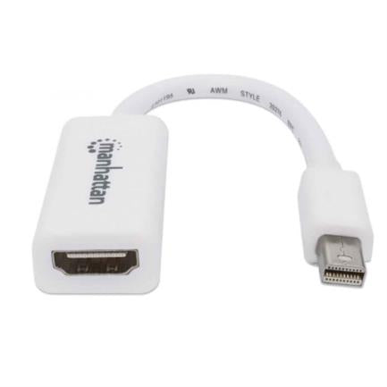 Adaptador Manhattan Pasivo Mini DisplayPort a HDMI-H Color Blanco