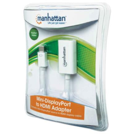 Adaptador Manhattan Mini DisplayPort a HDMI Color Blanco