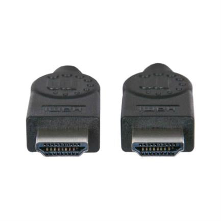 Cable Manhattan HDMI 1.4 M-M Alta Velocidad Canal Ethernet Blindado 2m Color Negro