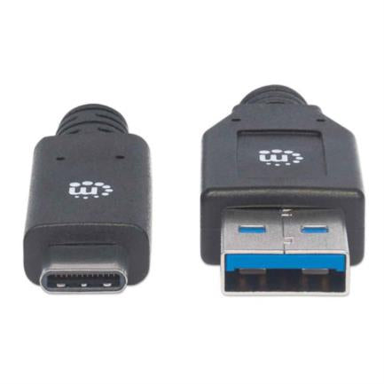 Cable Manhattan USB A-C 3.1 Súper Velocidad 3m Color Negro