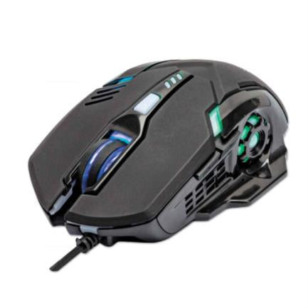 Mouse Manhattan Gaming Óptico LED 6 Botones Color Negro