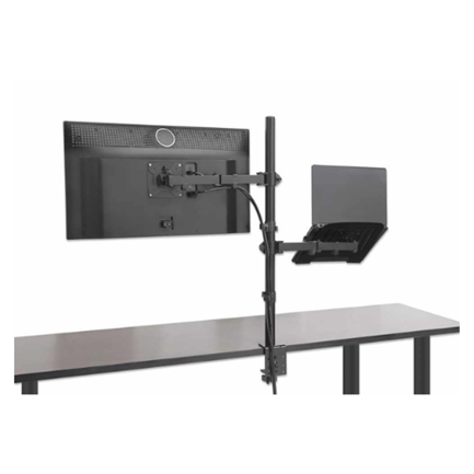 Soporte Monitor Manhattan Escritorio para 13" a 32"/Laptop 10" a 17" Hasta 8 Kg Altura Ajustable