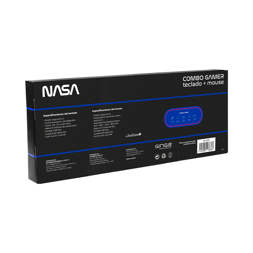 Nasa combo gamer teclado + mouse ns_gc02 (o.b)