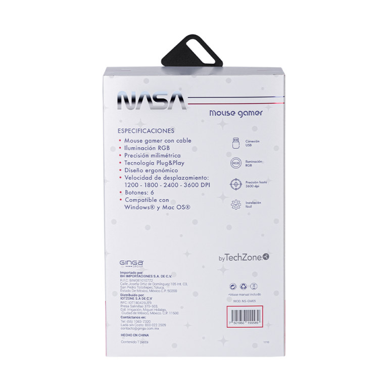 Mouse gamer nasa rgb ns-gm05