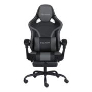 Silla Gamer Nextep Ergonomica Falkor Masaje Lumbar y Reposa Pies Color Gris/Negro