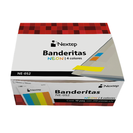 Banderitas Nextep Neon 4 Colores 200 Piezas c/10 Estuches - vista 4