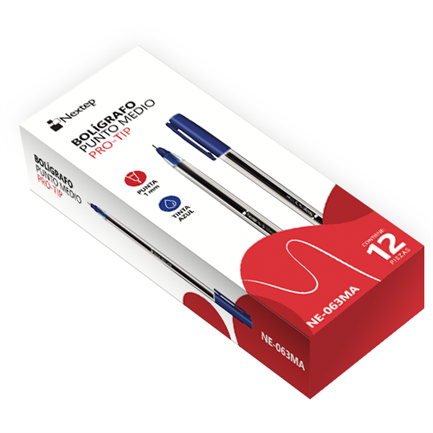 Bolígrafo Nextep Pro-Tip Color Azul Medio 1mm c/12 - vista 4