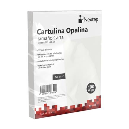 Cartulina Opalina Nextep Blanca c/100 225 gr