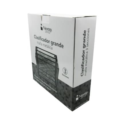 Clasificador Nextep Malla Metálica 3 Niveles Grande Caja Blanco-Negro - vista 2