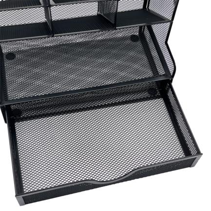 Organizador Nextep Malla Metalica para Escritorio Multi Secciones con Cajon - vista 2