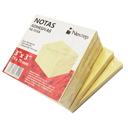 Notas Adhesivas Nextep 3x3 Amarillo 5 Bloques 500 Hojas - vista 2