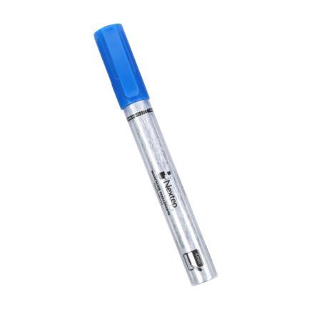 Marcador Nextep Permanente Cuerpo Aluminio Punta Gruesa Cincel 4mm Azul C/6 - vista 2