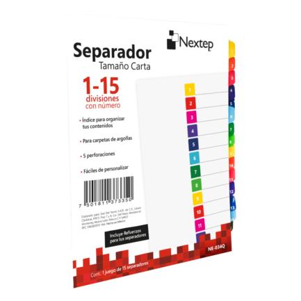 Separador Nextep Economico 15 Divisiones con Numero - vista 2