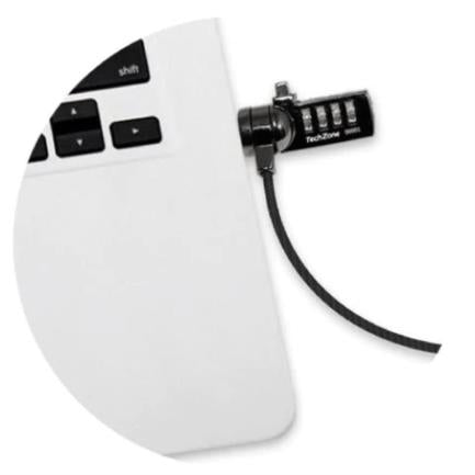 Candado de Seguridad TechZone con Combinación Tipo T Cerradura de 4 dígitos Acero Inoxidable Recubierto de Vinil