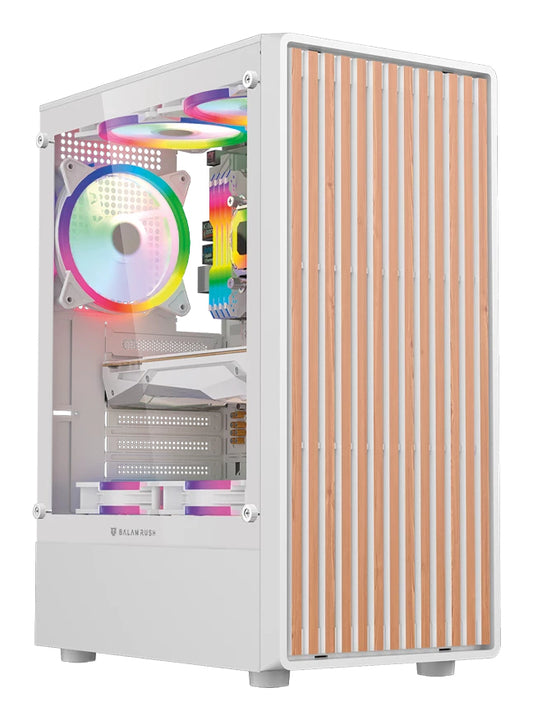 Gabinete Gamer Balam RushCompact Media Torre Dragonfly Wood GM580 Balam Rush / Blanco