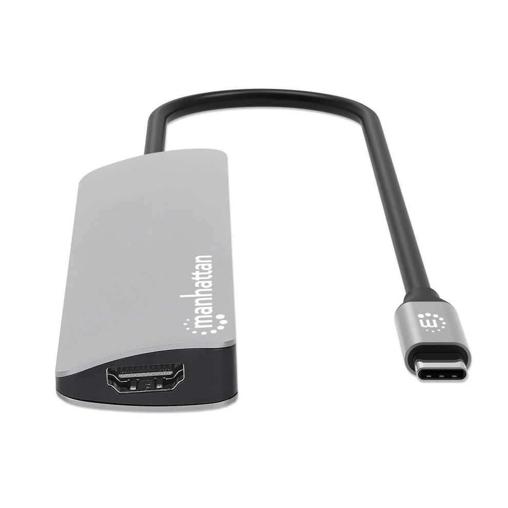 Docking USB-C Manhattan 7 puertos HDMI 2xUSB-A USB-C Datos PD Lector