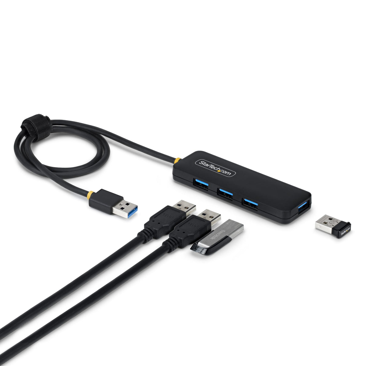 StarTech.com H5A4A-USB-HUB-2 nodo concentrador USB 3.2 Gen 1 (3.1 Gen 1) Type-A 5000 Mbit/s Negro