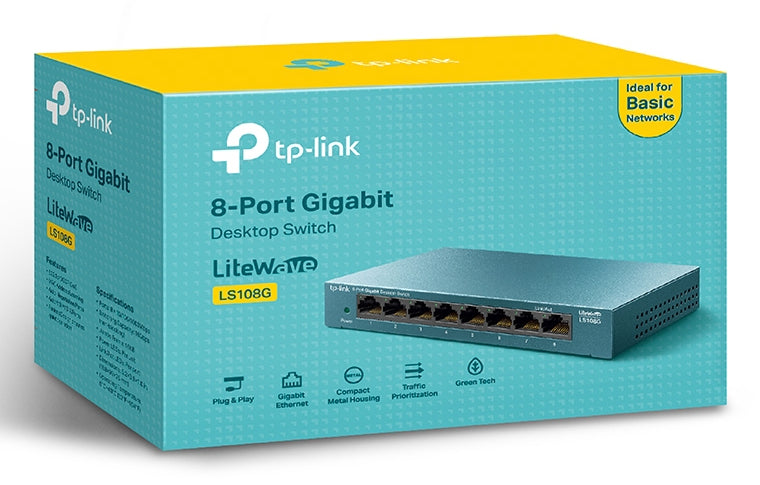 Switch TP-Link LiteWave 8-Port Gigabit Desktop 8× Gigabit RJ45 Ports Desktop Steel Case