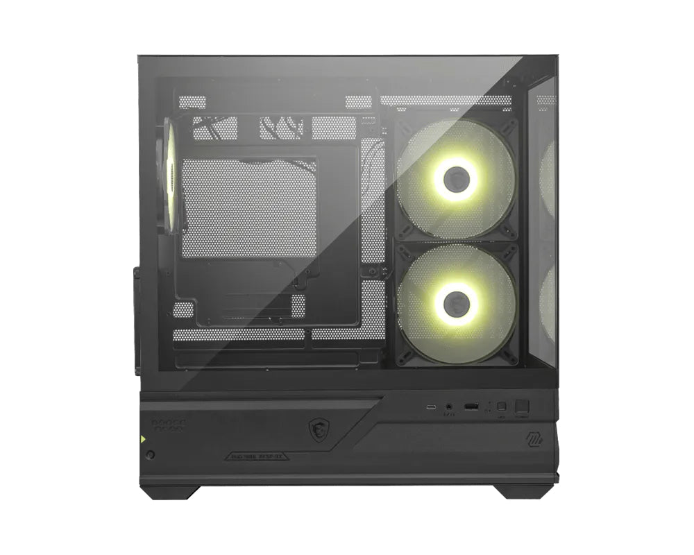 Gabinete Gamer MSI MAG PANO M110R Micro-ATX Vista Panorámica 270° Cristal Templado Negro