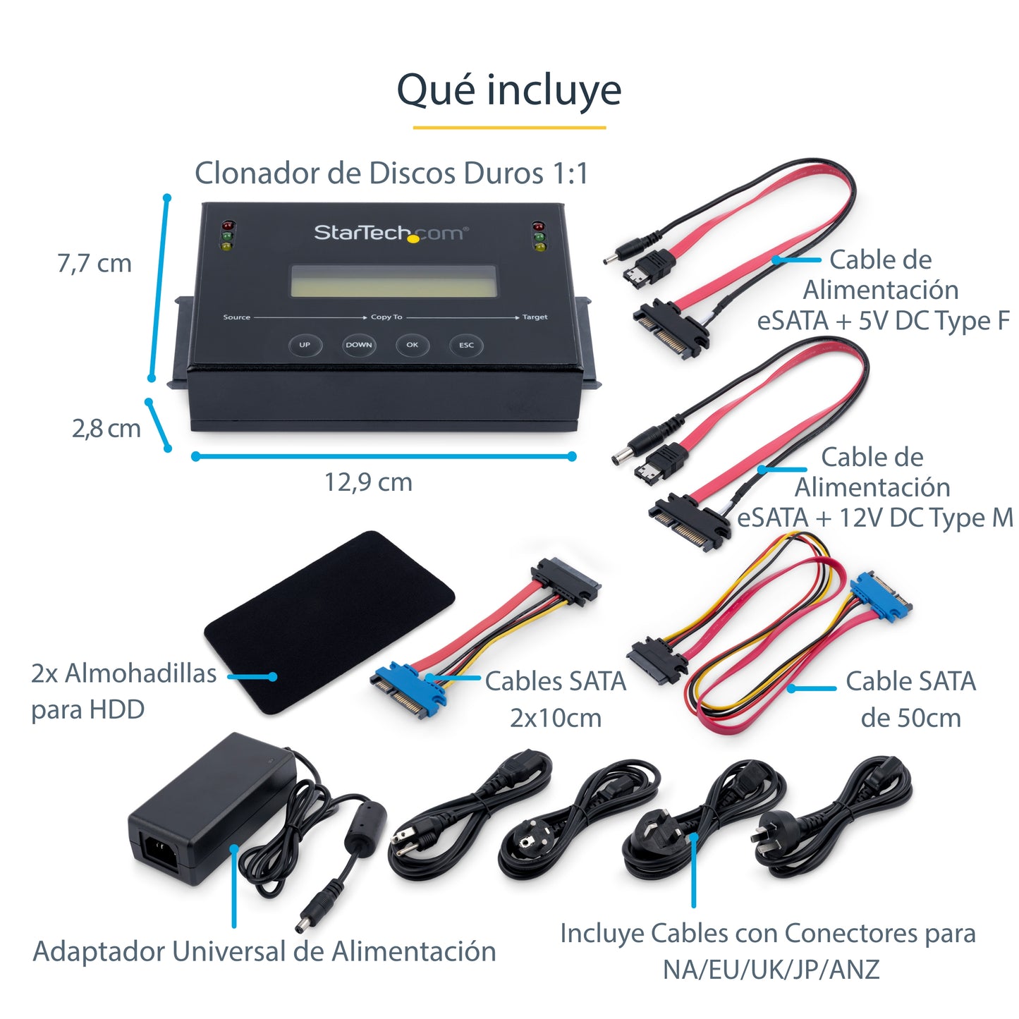 StarTech.com SATDUP11IMG duplicador de datos o soporte Duplicador de HDD/SSD Negro