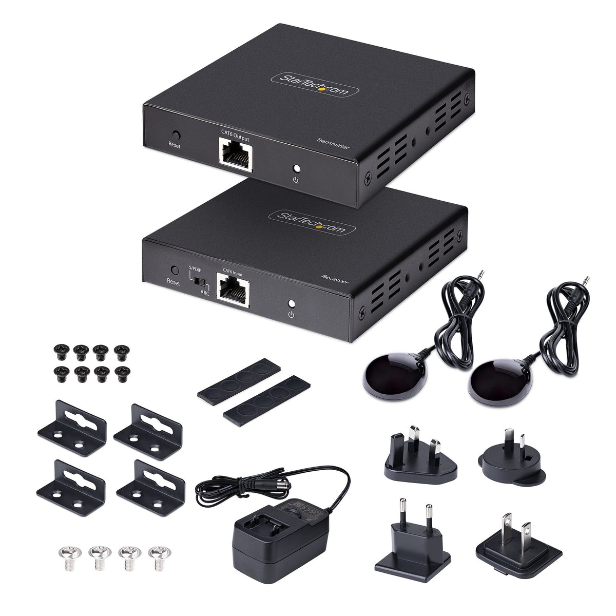 StarTech.com 4K70IC-EXTEND-HDMI extensor de audio/video Transmisor y receptor AV Negro