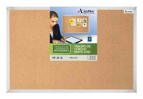 TABLERO ALFRA CORCHO WHITE STAR 60X90 CMS