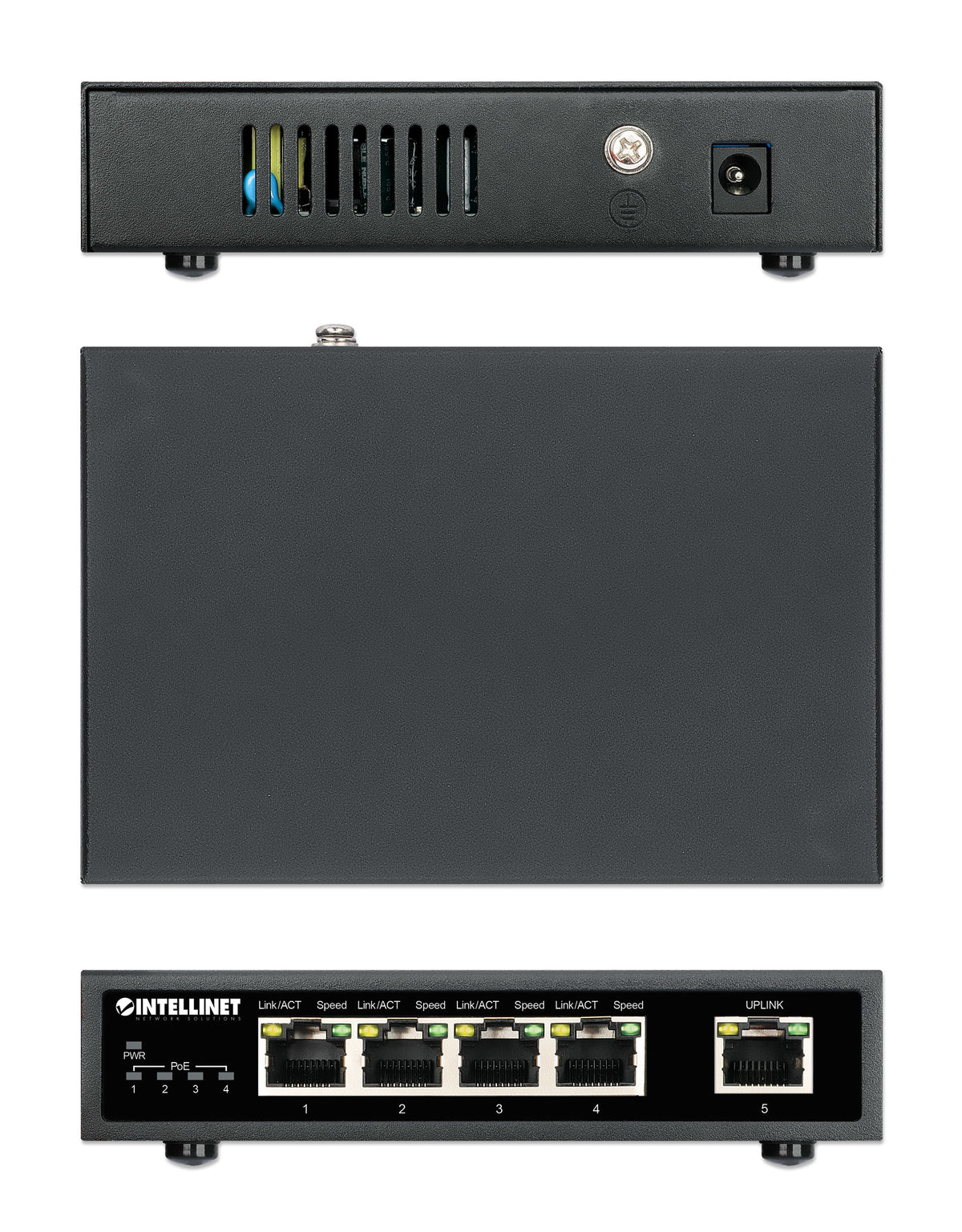 Intellinet 561839 dispositivo de redes Gigabit Ethernet (10/100/1000) Energía sobre Ethernet (PoE) Negro