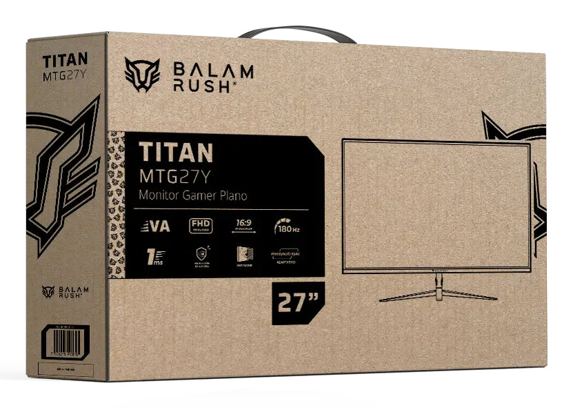 Monitor Gamer Balam Rush Plano 27VA/Titan MTG27Y/FHD/180Hz Legend Blanco