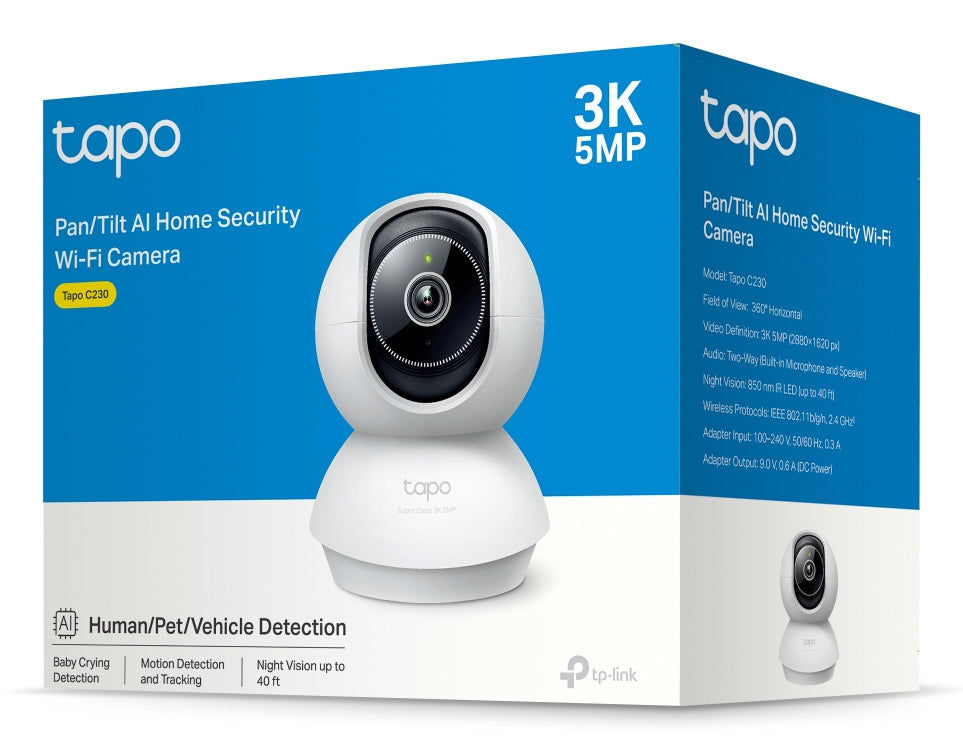 TP-Link Tapo C230 Foco Cámara de seguridad IP Interior 2880 x 1620 Pixeles Techo/escritorio