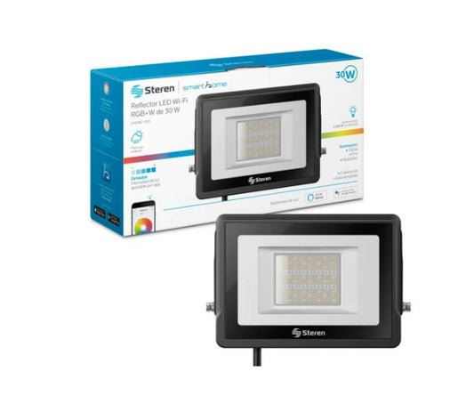 Reflector LED Steren WiFi RGB+W de 30W para Exterior