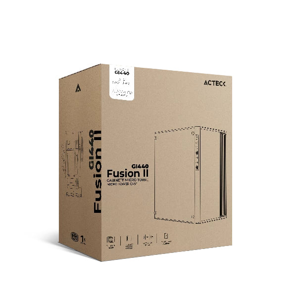 Gabinete Acteck Mini Torre Fusion II GI440 Max MB M-ATX 1xUSB 3.0 Advanced Series Negro