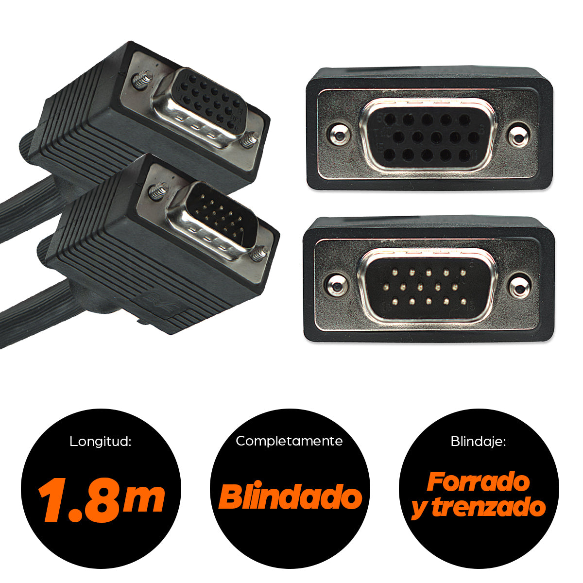Manhattan 309011 cable VGA 1.8 m VGA (D-Sub) Negro
