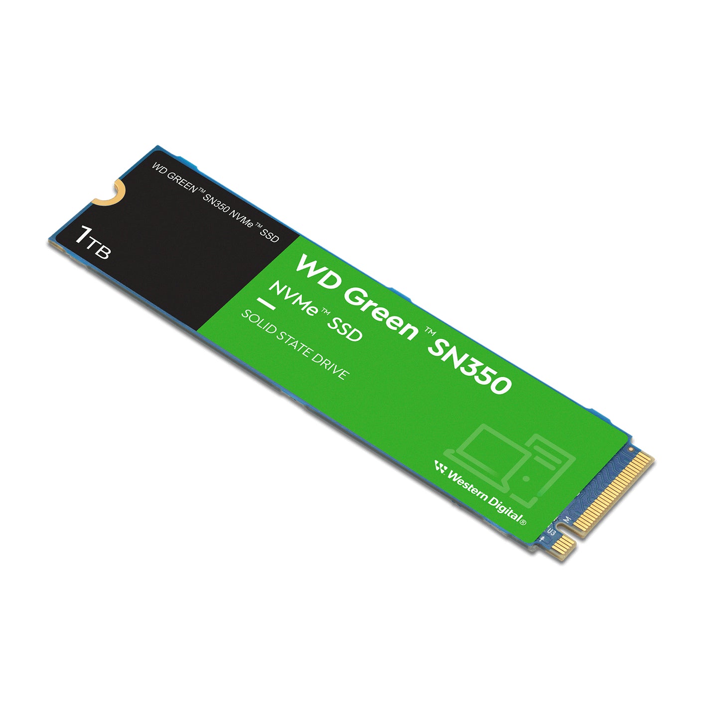 SSD Interno Western Digital Green SN350 1TB M.2 2280 PCIe 3.0 NVMe Lect 2400/1850 MBs para PC y Lap